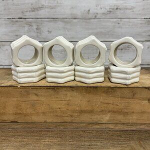 Vintage Ceramic Bisque - napkin rings Set of 8